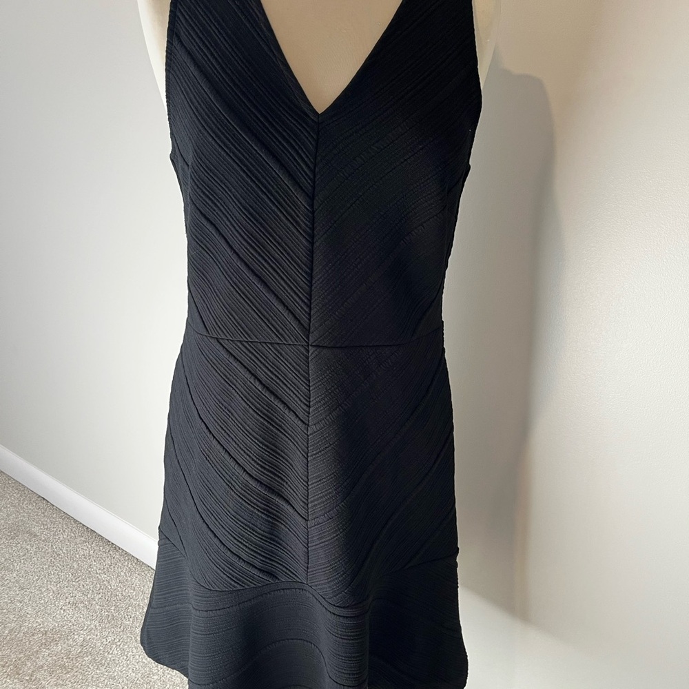 LOFT Black Textured Mini Dress